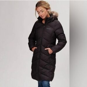 Marmot Montreal Down Puffer Coat Long Black Medium
